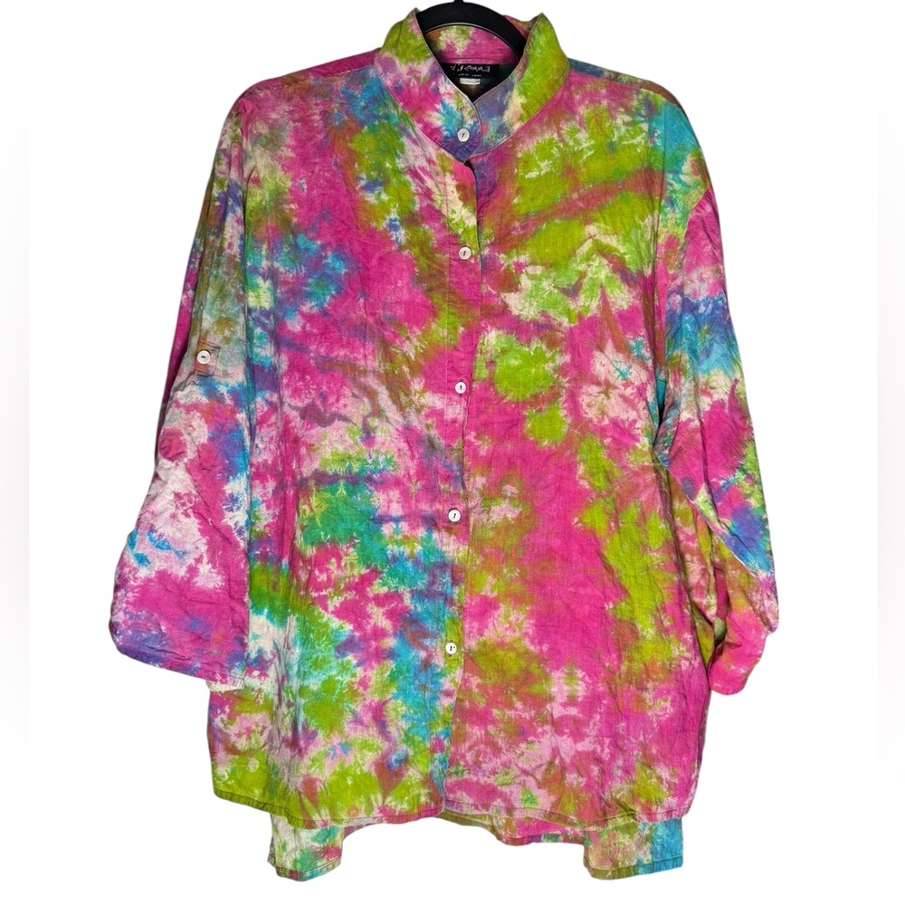 Dilemma New York Shirt Watercolor Art To Wear Button Front Abstract Trippy OS